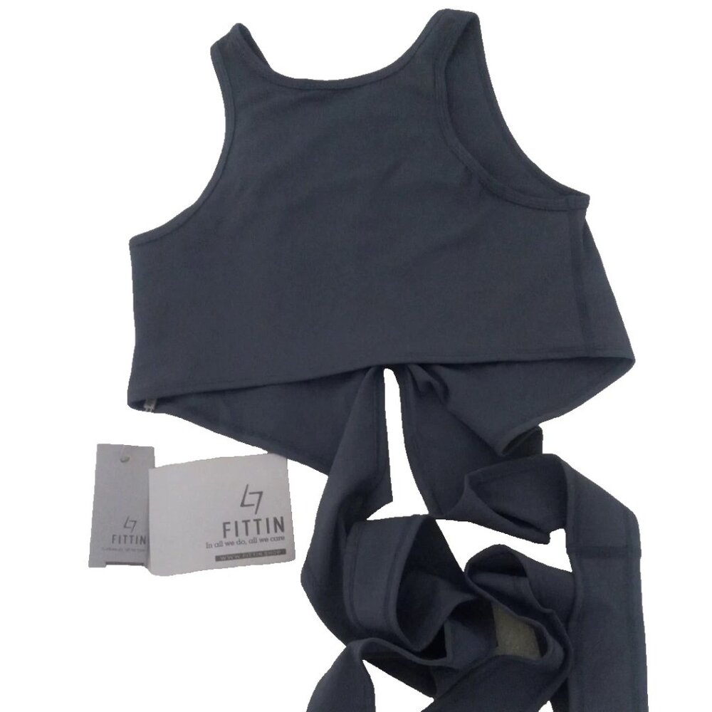 Fittin Women's Cross Wrap Tank Top Strappy Casual Basic Tie Knot Crop Top Large